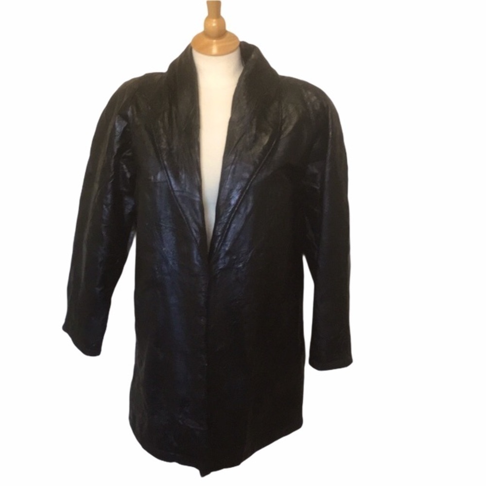 Leather Jacket Woman’s Patchwork Soft Vintage Des… - image 1